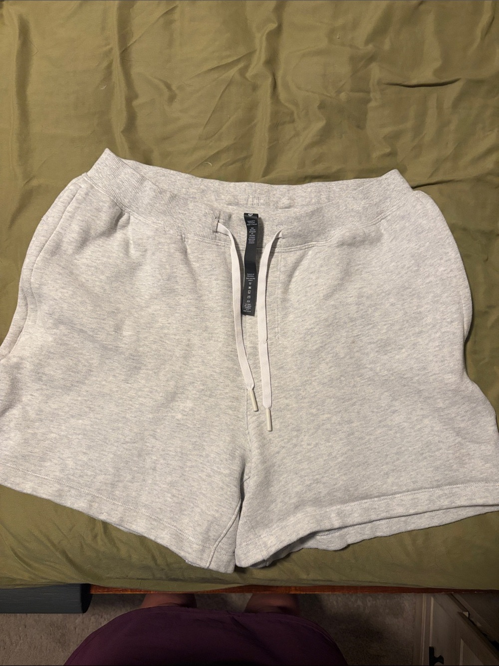 Men's Lulu Lemon Gray Cotton Drawstring Shorts